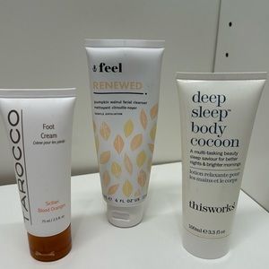 Face and Body Care Items Tarocco Foot Cream, Thisworks Lotion & Facial Cleanser